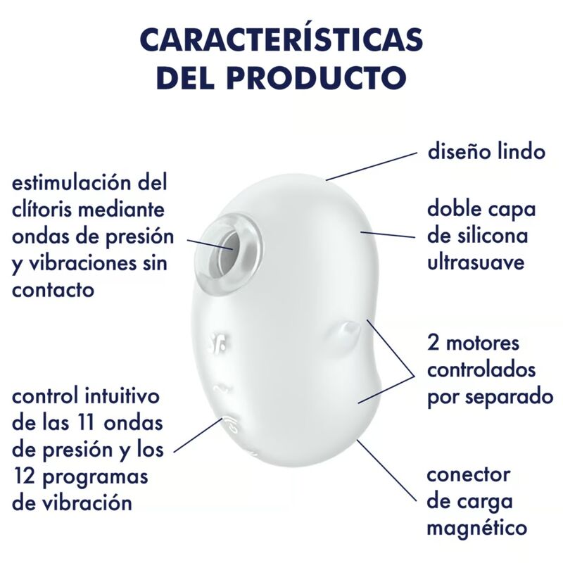 Satisfyer Layons-Cutie Ghost Lay-on Vibratore Bianco-Silicone, 12 · Vibratori (immagine 3)