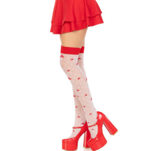 Leg Avenue-Calze fino alla coscia con funghi Rosso e Bianco · Lingerie sexy donna (imaginea 2)