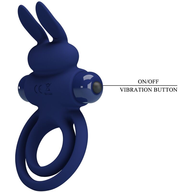 For Him-Darey Anello Vibrante Doppio Coniglio, Blu-Silicone, 10 7 For Him-Darey Anello Vibrante Doppio Coniglio, Blu-Silicone, 10 — PRETTY LOVE · Anelli & Guaine per pene (imaginea 7)