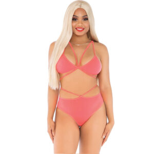 Leg Avenue-Top e Mutandine con bretelle · Lingerie sexy donna