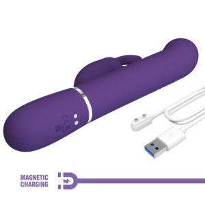 High Tech-Coda Rabbit Vibrator 4 in 1 Purple-Silicone, 7 velocità — PRETTY LOVE · Vibratori (imaginea 8)
