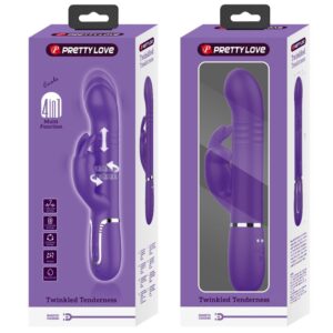 High Tech-Coda Rabbit Vibrator 4 in 1 Purple-Silicone, 7 velocità — PRETTY LOVE · Vibratori (imaginea 9)