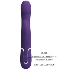 High Tech-Zalin Rabbit Vibrator Pearls 4 in 1 Viola-Silicone, 7 — PRETTY LOVE · Vibratori (imaginea 6)