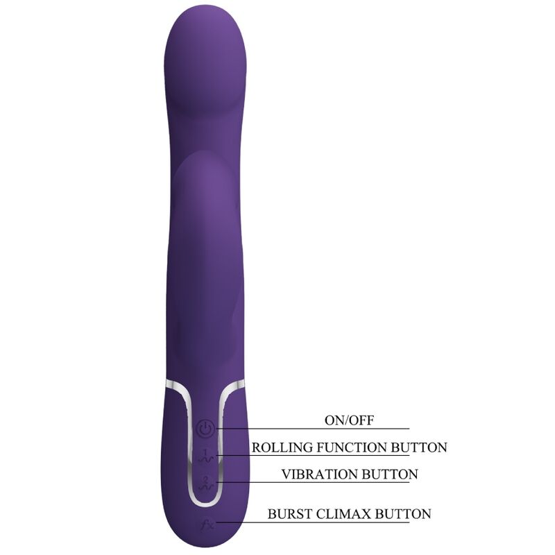 High Tech-Zalin Rabbit Vibrator Pearls 4 in 1 Viola-Silicone, 7 — PRETTY LOVE · Vibratori (imaginea 6)