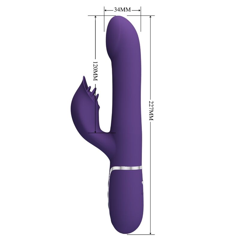 High Tech-Zalin Rabbit Vibrator Pearls 4 in 1 Viola-Silicone, 7 — PRETTY LOVE · Vibratori (imaginea 5)