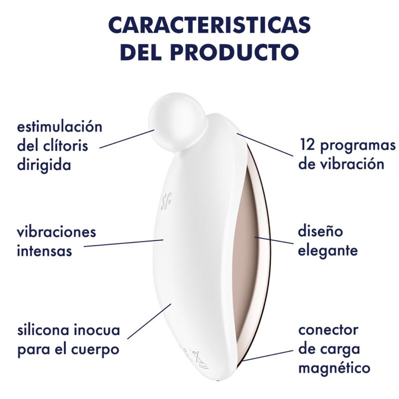 Satisfyer Vibrator-Spot on 2 Lay-on Vibrator White-Silicone, 12 · Vibratori (imaginea 4)