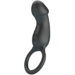 For Him-Anello Vibratore Nero con Stimolatore-Silicone, 7 velocità — PRETTY LOVE · Anelli & Guaine per pene