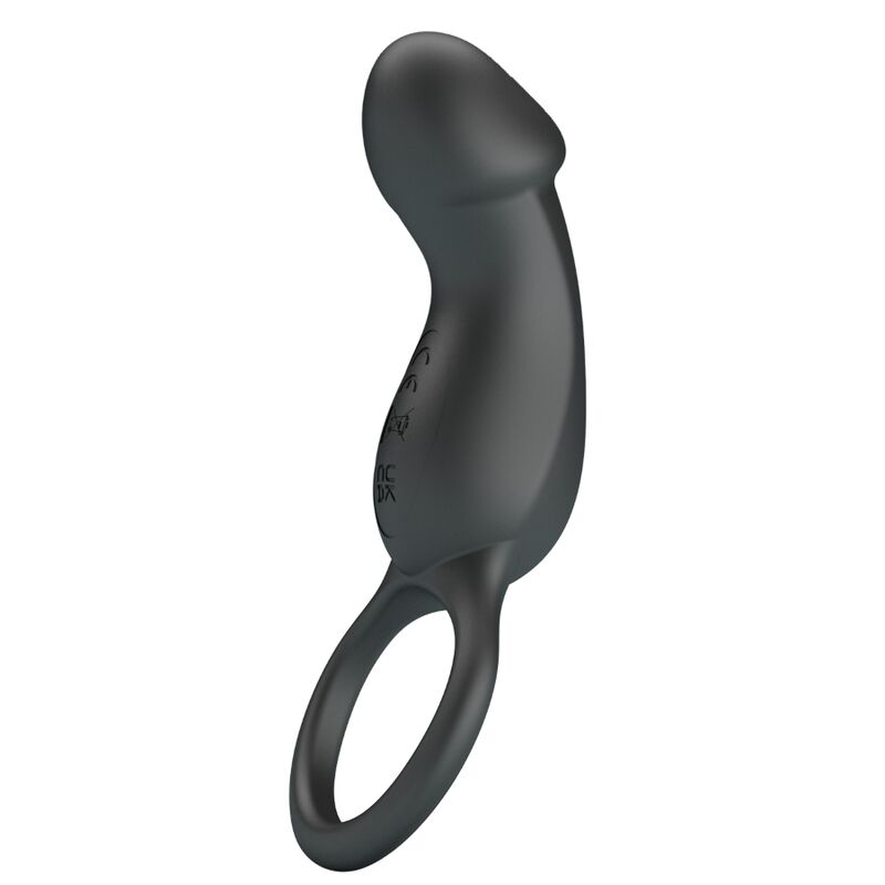 For Him-Anello Vibratore Nero con Stimolatore-Silicone, 7 velocità 3 For Him-Anello Vibratore Nero con Stimolatore-Silicone, 7 velocità — PRETTY LOVE · Anelli & Guaine per pene (imaginea 3)