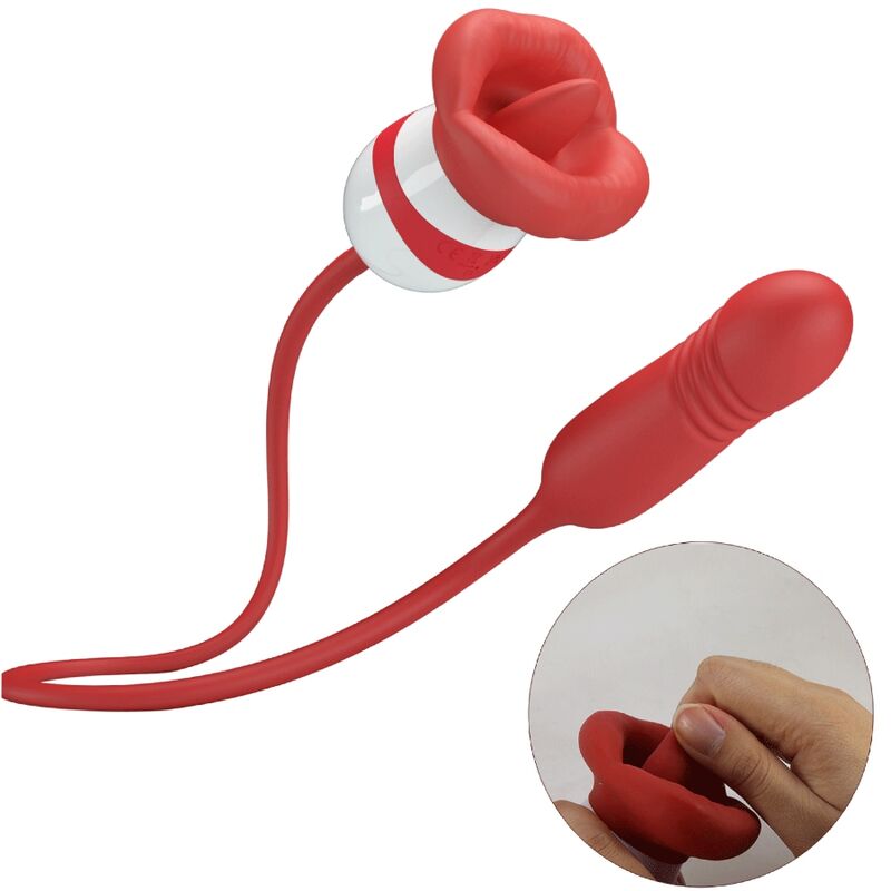 Fun Toys-Ashlynn Masturbatore Orale Rosso-Silicone, 5 velocità — PRETTY LOVE · Masturbatori (imaginea 6)