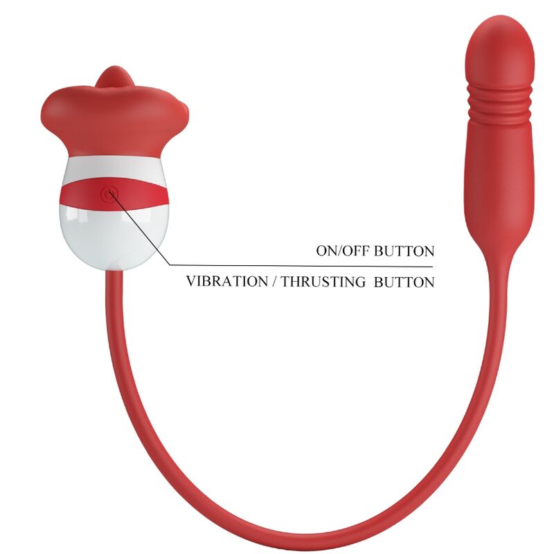 Fun Toys-Ashlynn Masturbatore Orale Rosso-Silicone, 5 velocità — PRETTY LOVE · Masturbatori (imaginea 4)