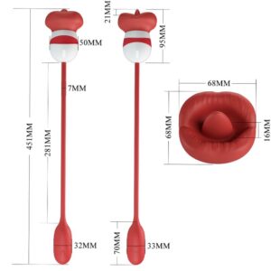 Fun Toys-Aliyah Masturbatore orale Rosso-Silicone, 5 velocità — PRETTY LOVE · Masturbatori (imaginea 5)
