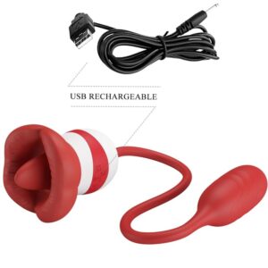 Fun Toys-Aliyah Masturbatore orale Rosso-Silicone, 5 velocità — PRETTY LOVE · Masturbatori (imaginea 3)