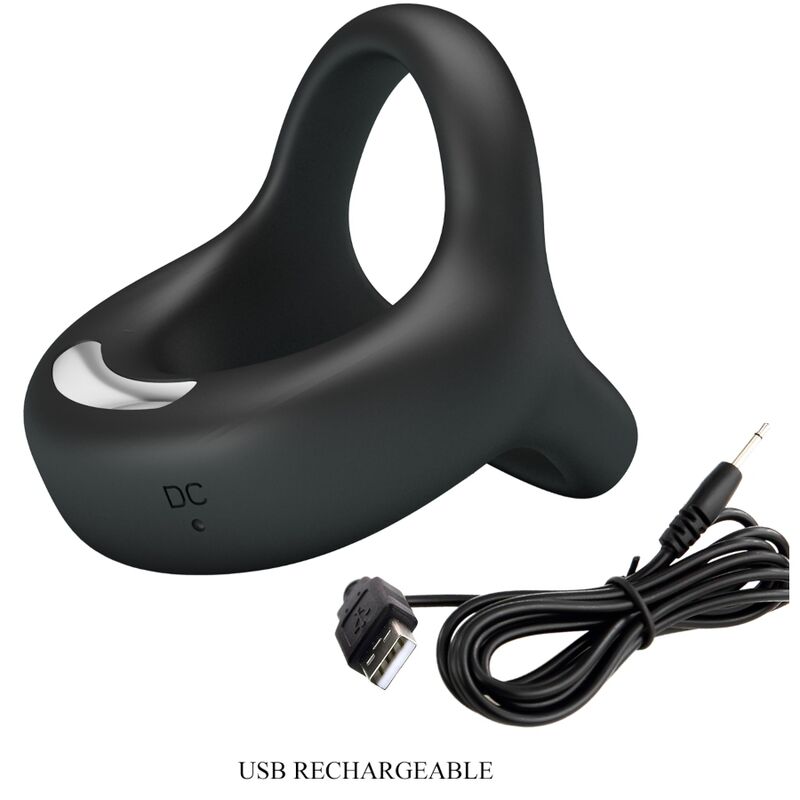 For Him-Elliott Anello Vibratore Nero-Silicone, 10 velocità 6 For Him-Elliott Anello Vibratore Nero-Silicone, 10 velocità — PRETTY LOVE · Anelli & Guaine per pene (imaginea 6)