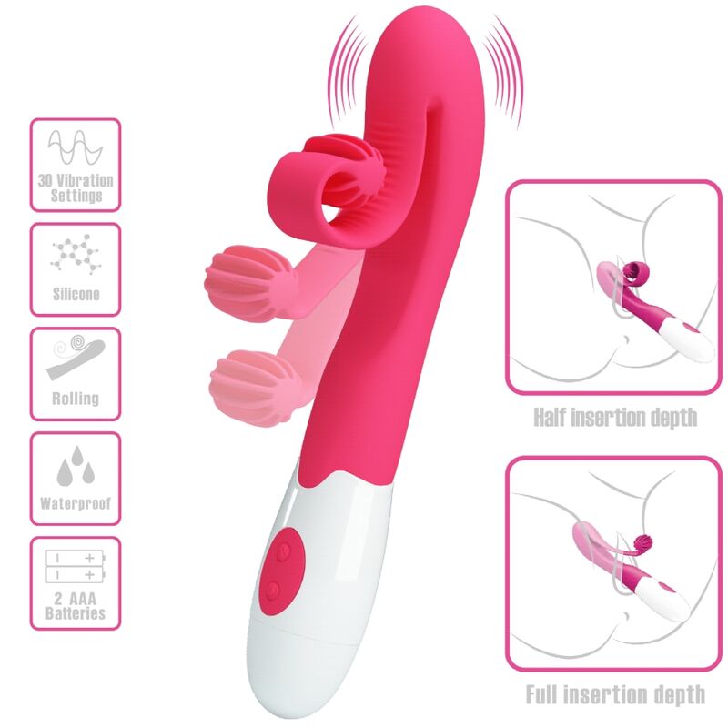 Romance-Rosa Vibratore e Stimolatore 30 Velocità-Silicone, 12 velocità · Vibratori (immagine 9)