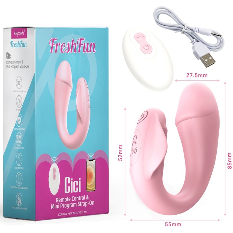 Armony-Freshfun Cici Strap-on Vibratore con telecomando · Vibratori (immagine 3)