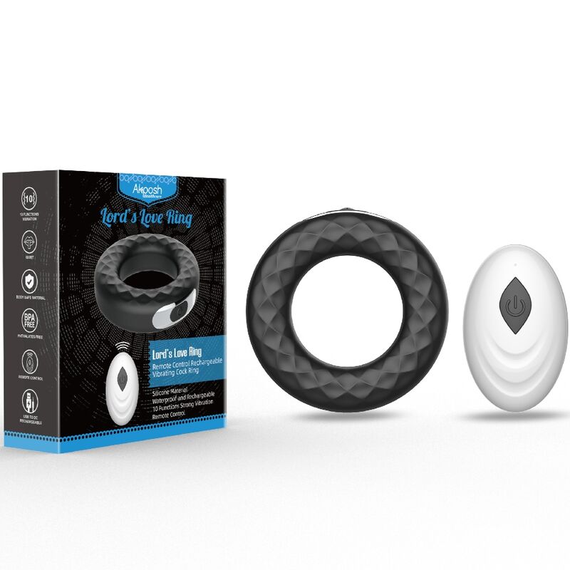 Armony-Lord's Love Anello Vibratore con Telecomando, Nero-Silicone 5 Armony-Lord's Love Anello Vibratore con Telecomando, Nero-Silicone · Anelli & Guaine per pene (imaginea 5)