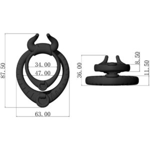 Armony-Bull's Passion Ring Nero-Silicone · Anelli & Guaine per pene (immagine 6)