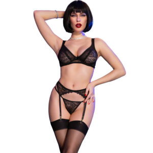 Chilirose-CR-4692 Set 4 Parti Nero · Lingerie sexy donna
