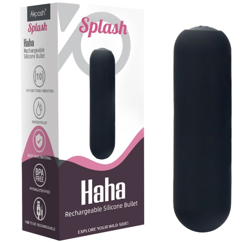 Armony-Splash Haha Vibrator Bullet in Silicone, 10 Vibrazioni, 75 · Vibratori (imaginea 5)