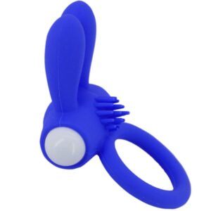 Armony-Mr Bunny Anello Vibratore Silicone, Blu-Waterproof · Anelli & Guaine per pene (imaginea 3)