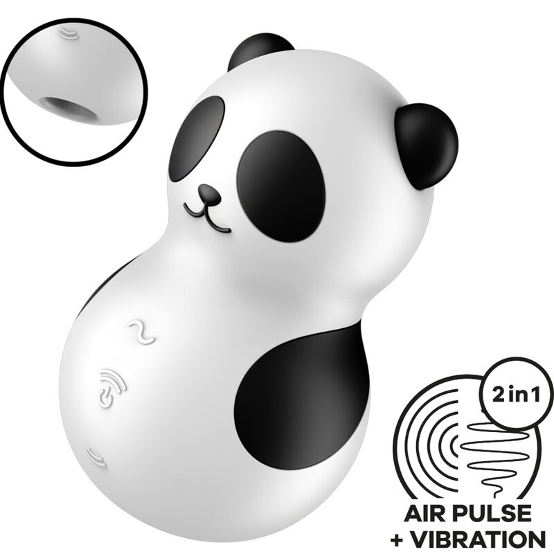 Satisfyer Air Pulse-Pocket Panda Stimolatore e vibratore Nero e · Vibratori (immagine 7)