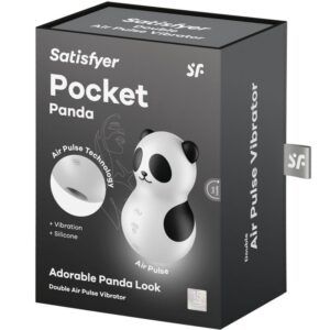 Satisfyer Air Pulse-Pocket Panda Stimolatore e vibratore Nero e · Vibratori (immagine 6)