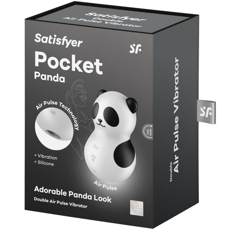 Satisfyer Air Pulse-Pocket Panda Stimolatore e vibratore Nero e · Vibratori (immagine 6)