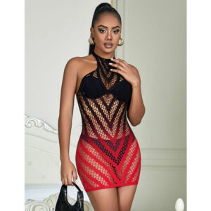 Subblime Dresses-952242 Abito Rete Elastica Degradé Rosso · Lingerie sexy donna (immagine 7)