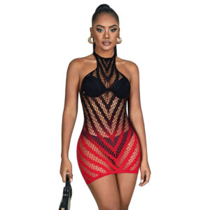 Subblime Dresses-952242 Abito Rete Elastica Degradé Rosso · Lingerie sexy donna (immagine 3)