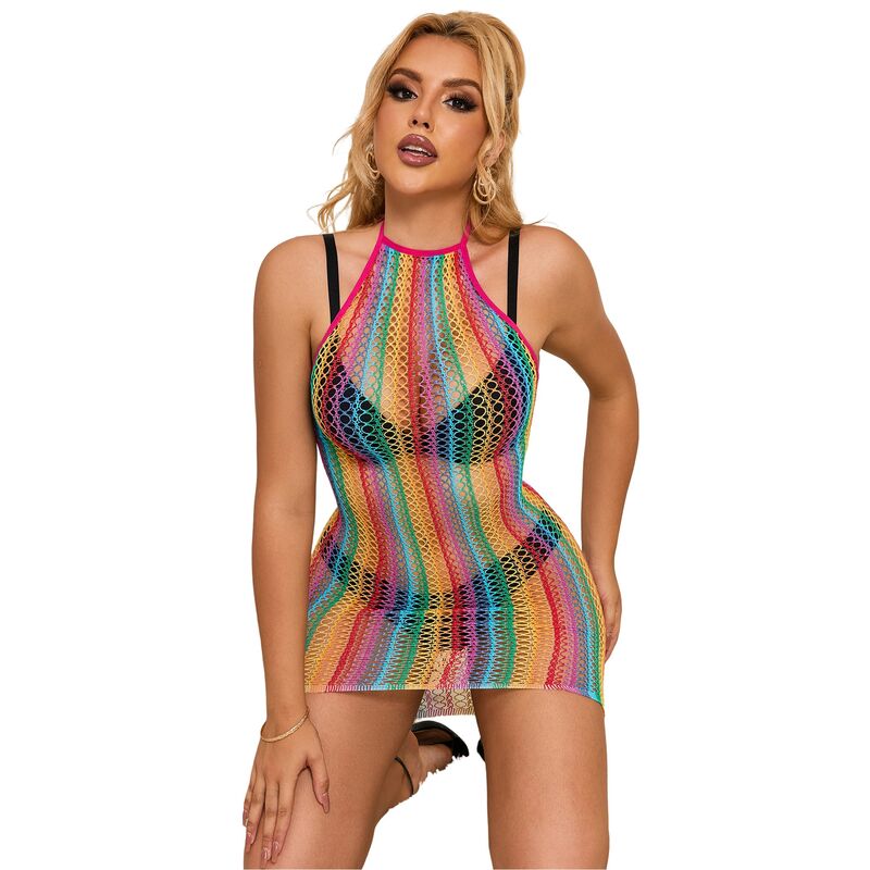 Subblime Dresses-952341 Abito a rete arcobaleno, Taglia unica 9 Subblime Dresses-952341 Abito a rete arcobaleno, Taglia unica · Lingerie sexy donna (imaginea 9)