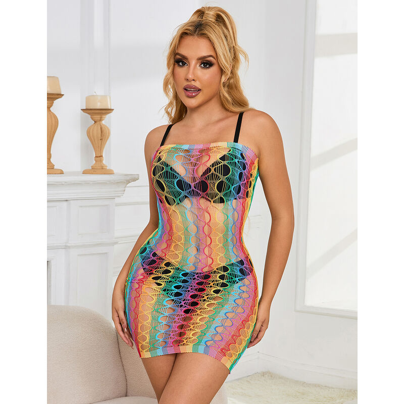 Subblime Dresses-952365 Abito Rete Tagliata A Spalle Arcobaleno · Lingerie sexy donna (imaginea 8)