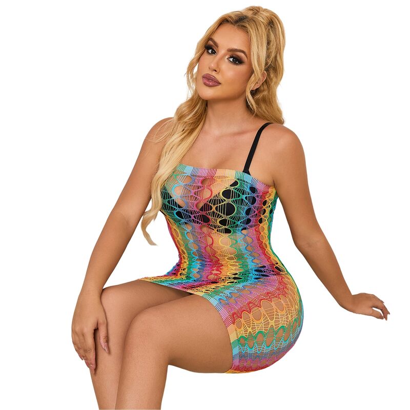 Subblime Dresses-952365 Abito Rete Tagliata A Spalle Arcobaleno · Lingerie sexy donna (imaginea 6)