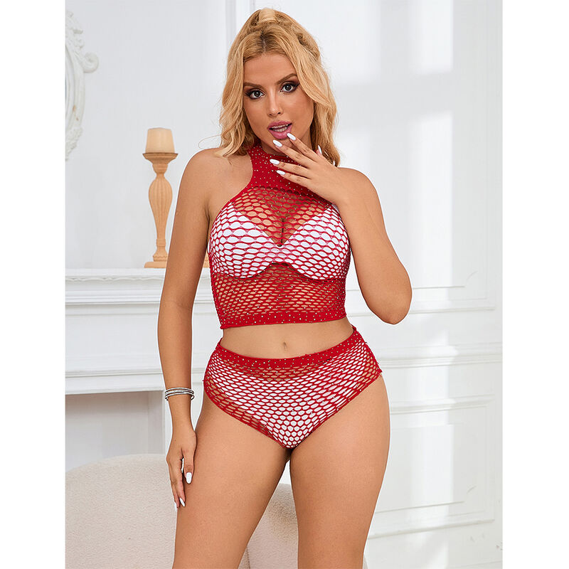 Subblime Sets-952402 Set Rete Strass Rosa, One Size · Lingerie sexy donna (immagine 7)