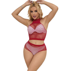 Subblime Sets-952402 Set Rete Strass Rosa, One Size · Lingerie sexy donna (immagine 4)