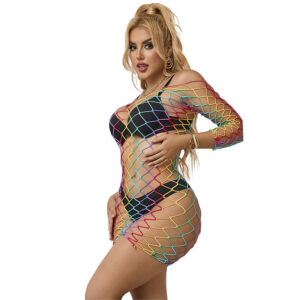 Subblime Dresses-952426 Vestito Rete Manica Lunga Rainbow One Size · Lingerie sexy donna (immagine 8)