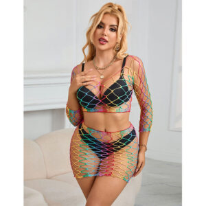 Subblime Sets-952440 Set 2 Parti Maglia Arcobaleno, Maniche Lunghe One · Lingerie sexy donna (immagine 7)