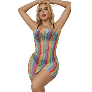 Subblime Dresses-952457 Abito Rete Rainbow Off-shoulder senza · Lingerie sexy donna (immagine 3)