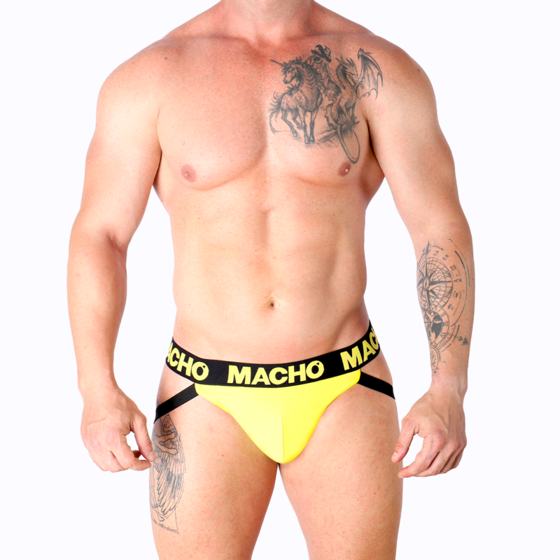 Macho Underwear-MX25A Jock Lycra Giallo · Intimo uomo (immagine 4)