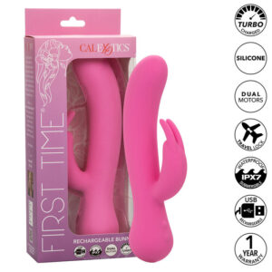 Calexotics-First Time Rabbit Vibratore ricaricabile Rosa-Silicone · Vibratori (imaginea 2)