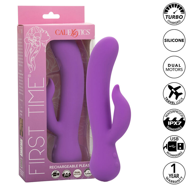 Calexotics-Primo tempo Vibratore Pleaser Ricaricabile, Viola-Silicone · Vibratori (immagine 10)