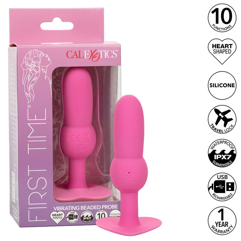 Calexotics-First Time Plug anale Sonda perlata 10 Vibrazioni · Giocattoli anali