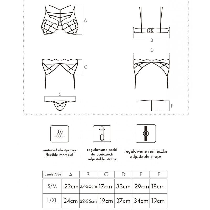Livco Corsetti Fashion-Soledad LC-20217 Set di giarrettiere 3 Livco Corsetti Fashion-Soledad LC-20217 Set di giarrettiere · Lingerie sexy donna (imaginea 4)