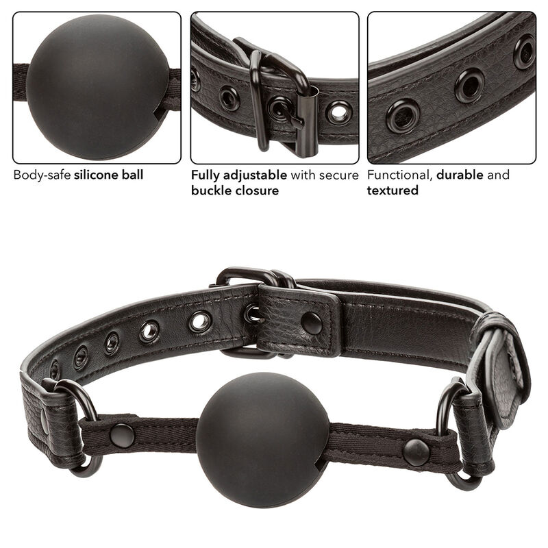 Calexotics-Nocturnal Ball Gag di Silicone Nero · Bondage & Manette (immagine 3)