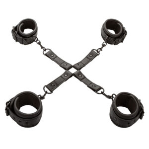 Calexotics-Connettore notturno Hog Tie in pelle regolabile Nero · Bondage & Manette