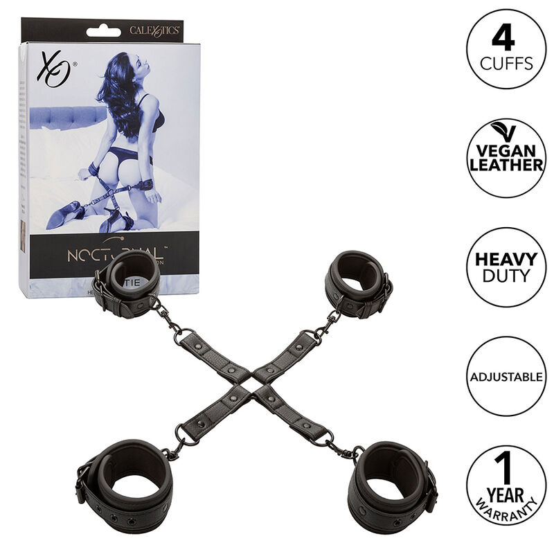 Calexotics-Connettore notturno Hog Tie in pelle regolabile Nero · Bondage & Manette (imaginea 7)