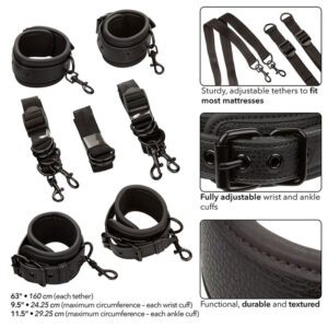 Calexotics-Notturno Imbracatura per letto in pelle regolabile nera · Bondage & Manette (imaginea 3)