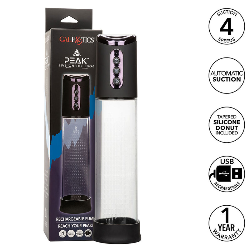 Calexotics-Peak Pompa di Aspirazione 4 Velocità Nero-Silicone, 3 · Anelli & Guaine per pene (imaginea 10)