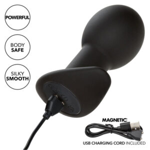 Calexotics-Rock Bottom Plug anale 10 Vibrazioni Silicone Nero-10 · Giocattoli anali (immagine 9)