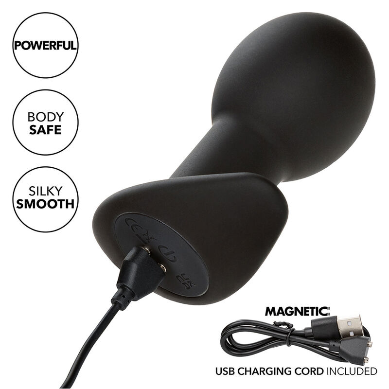 Calexotics-Rock Bottom Plug anale 10 Vibrazioni Silicone Nero-10 · Giocattoli anali (immagine 9)