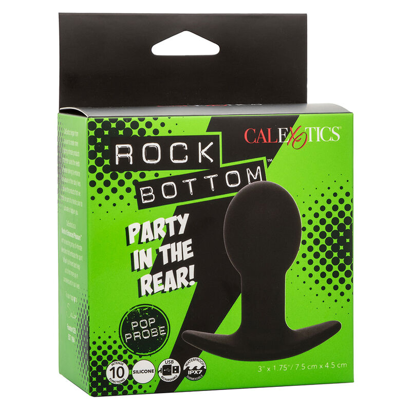 Calexotics-Rock Bottom Plug anale 10 Vibrazioni Silicone Nero-10 · Giocattoli anali (immagine 8)